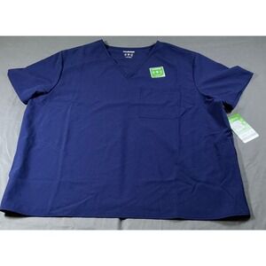 Scrubstar Unisex V-Neck Scrub Top Indigo Blue 3XL WM03T921 Core Essentials NEW‎